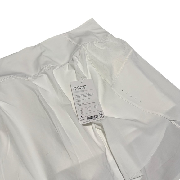 Athleta Run With It Skort 16" Women's White Athletic Skirt  Size 1X NWT - Picture 6 of 6